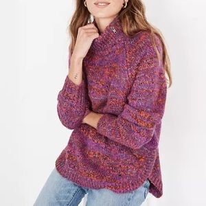 Madewell Multi-Colored Zip Turtleneck Sweater